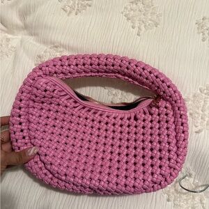 Pink Woven Women's Bag